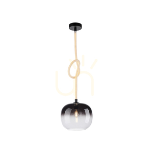 Lampa wisząca LUMA 2410-18 z podświetlaną liną LED, czarna, E27 small 0