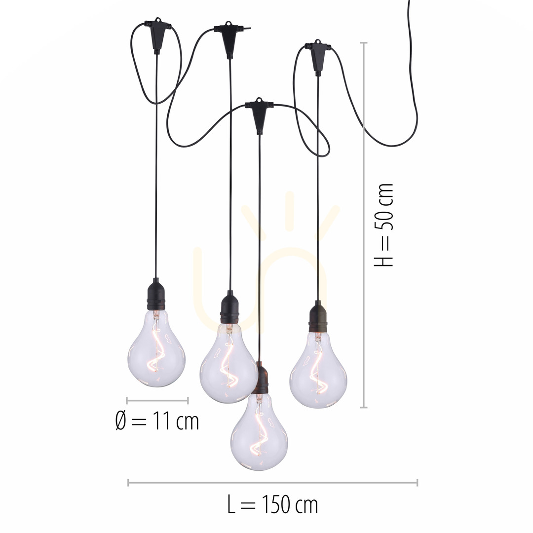 Zobacz Lampa Wisząca ENNI 19094-18 Czarny 4xLED Lampa Wisząca ENNI 19094-18 Czarny 4xLED
