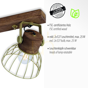 Plafon ALAMI 11487-60 Brązowy 2xE27 small 3