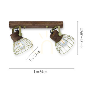Plafon ALAMI 11487-60 Brązowy 2xE27 small 7