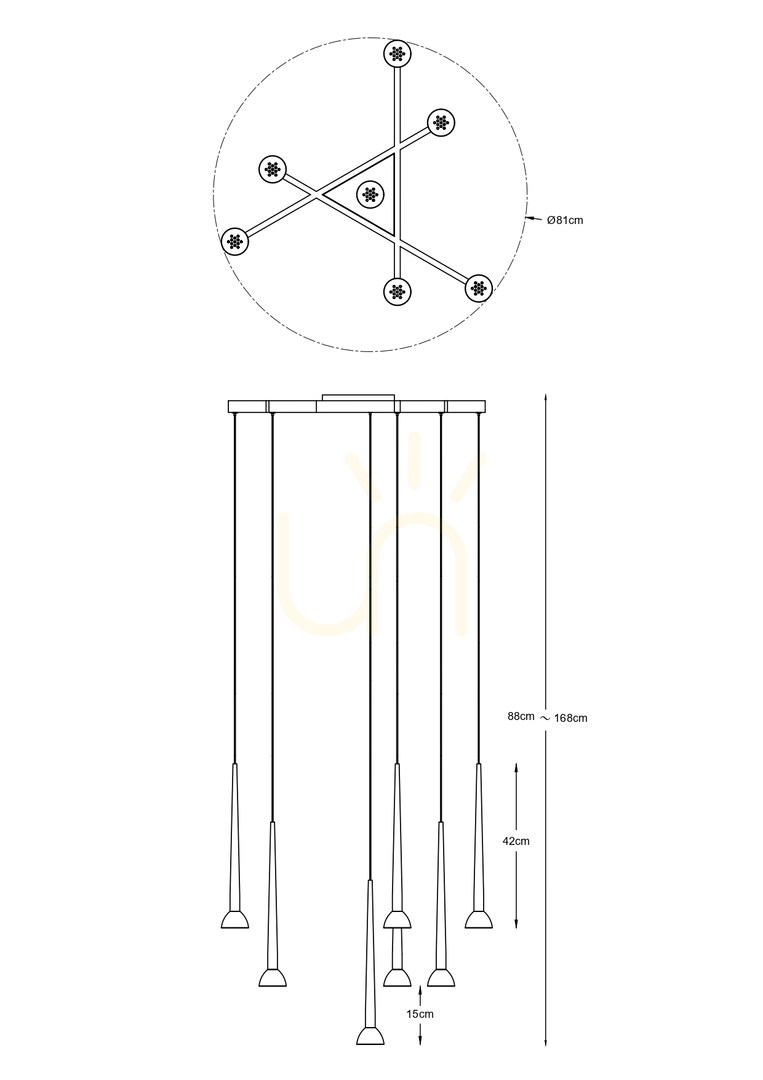 Zobacz Lampa Wisząca BOSTON P0603-07C-P7B1 Czarny 7xLED Lampa Wisząca BOSTON P0603-07C-P7B1 Czarny 7xLED