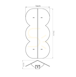 Kinkiet Thoro BISCUIT żółty aluminium 2xG9 światło w dół 33,6 cm TH.761 small 8