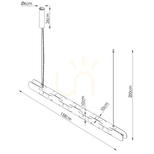 Lampa wisząca CHAIN 158 mocca LED 3000K small 5