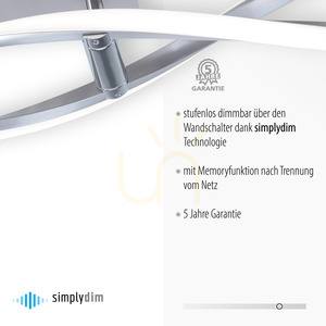 Plafon POLINA 9143-55 Srebrny 2xLED small 3