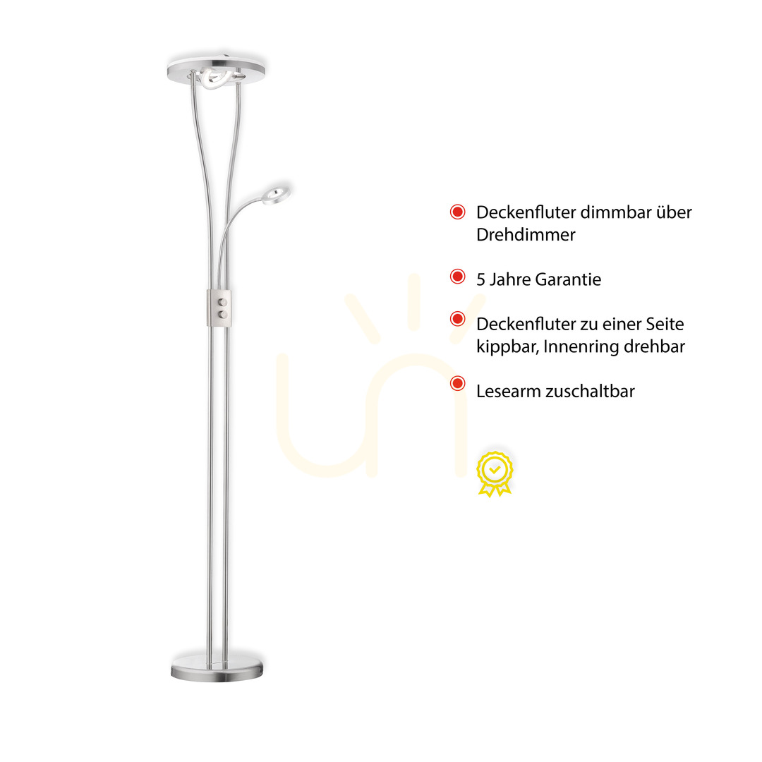 Wyświetl Lampa Podłogowa HELIA 11778-55 Srebrny 3xLED Lampa Podłogowa HELIA 11778-55 Srebrny 3xLED