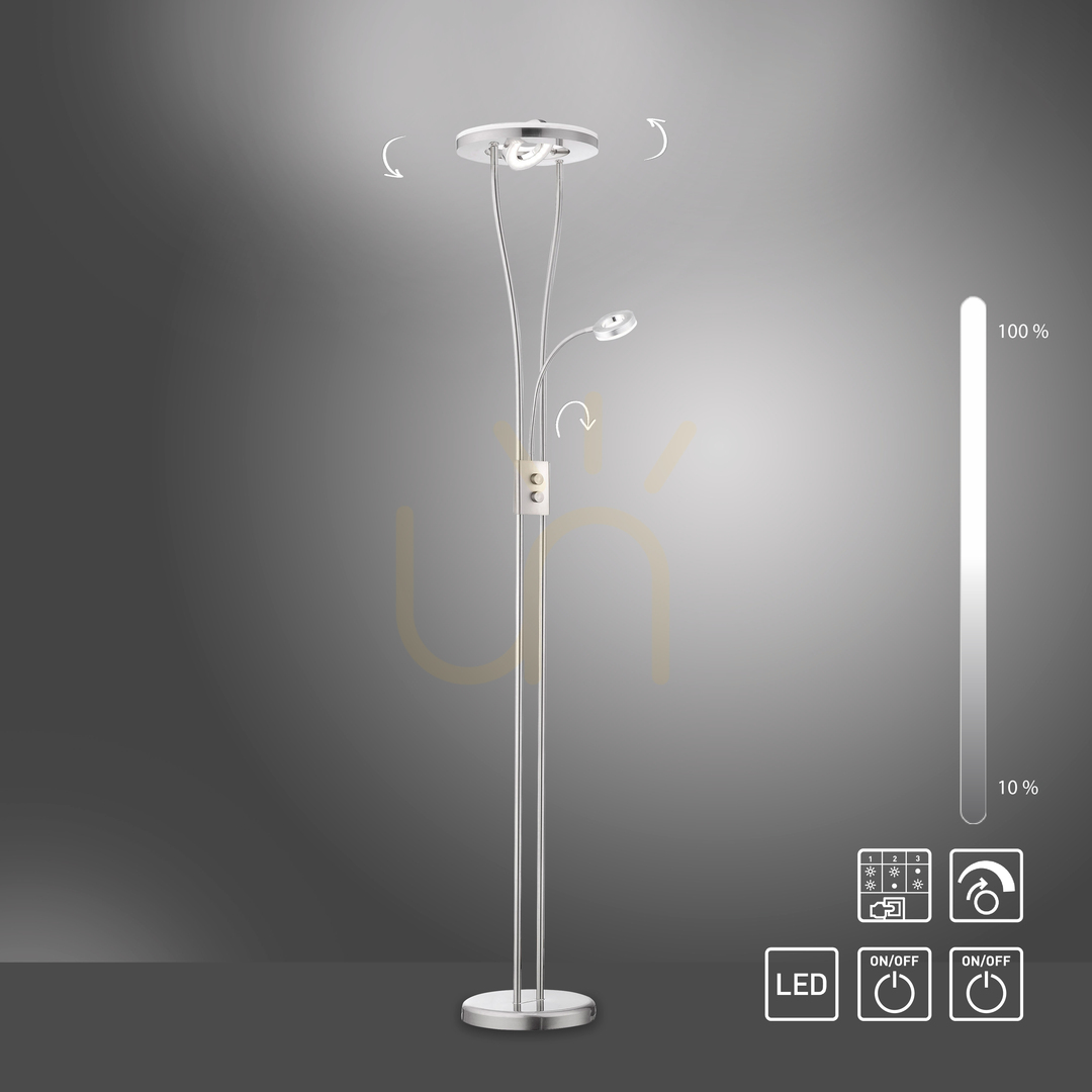 Wyświetl Lampa Podłogowa HELIA 11778-55 Srebrny 3xLED Lampa Podłogowa HELIA 11778-55 Srebrny 3xLED