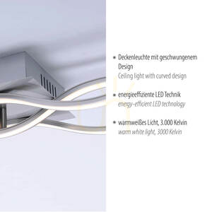 Plafon LED WAVE 15166-55 stalowy 3-punktowy 97,5 cm small 3