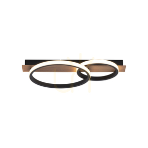 Plafon TROOPER LED 28W 1000lm 3000K dwa pierścienie czarny z dekorem drewna 53 cm 15615-78 small 1