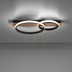 Plafon TROOPER LED 28W 1000lm 3000K dwa pierścienie czarny z dekorem drewna 53 cm 15615-78 small 4