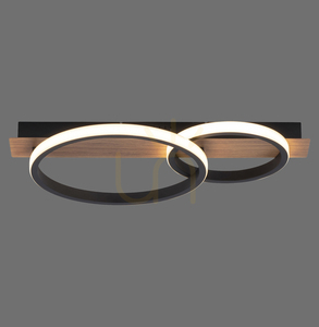 Plafon TROOPER LED 28W 1000lm 3000K dwa pierścienie czarny z dekorem drewna 53 cm 15615-78 small 0