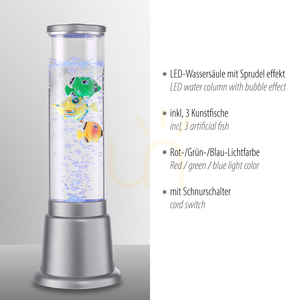 Dekoracyjna kolumna wodna LED AVA 85127-21, 12 × LED RGB, 3 rybki, 36 cm small 3