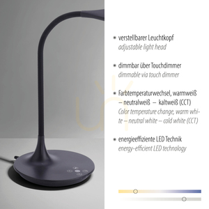 Lampa Stołowa RAFAEL 13061-18 Czarny 1xLED small 3