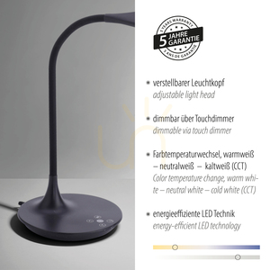 Lampa Stołowa RAFAEL 13061-18 Czarny 1xLED small 4