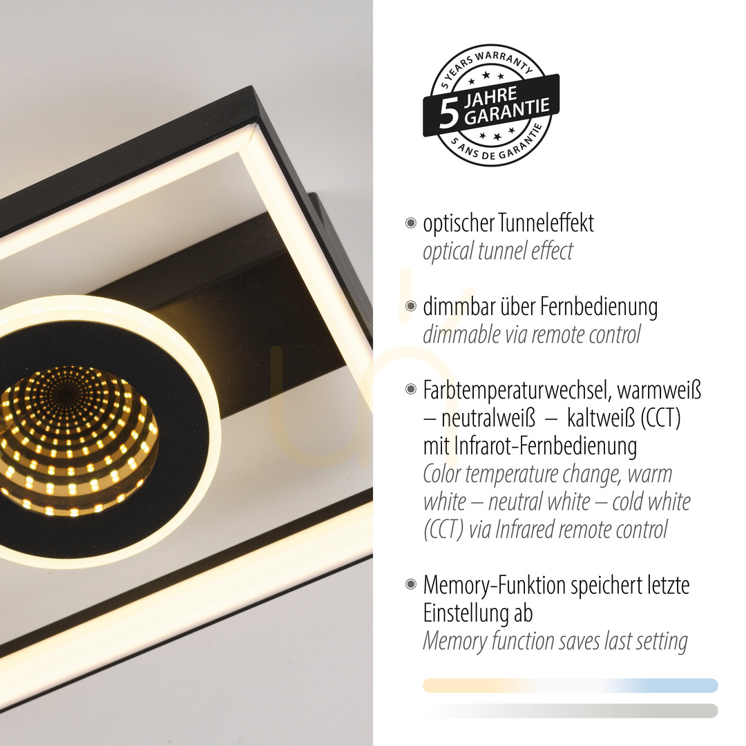 Wyświetl Plafon TRAFORO 6854-18 Czarny 1xLED Plafon TRAFORO 6854-18 Czarny 1xLED
