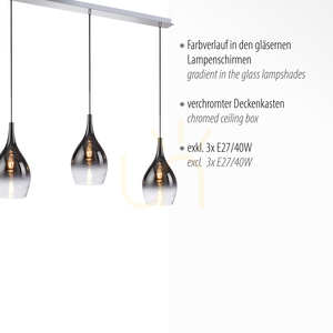 Lampa Wisząca PILUA 2063-17 Chrom 3xE27 small 3