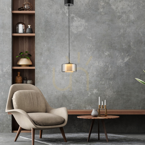 Sprawdź Lampa wisząca Paul Neuhaus RIKA 2112-18, czarna z przydymionym kloszem, LED 15 cm