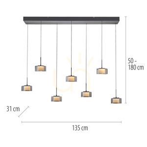 Lampa Wisząca RIKA 2115-18 Czarny 7xLED small 8