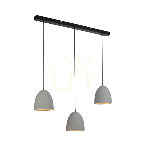 Sprawdź Lampa wisząca Paul Neuhaus ETON 2233-22 z betonu, szara, 3×E27