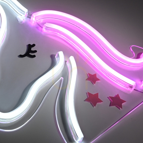 Sprawdź Kinkiet LED Paul Neuhaus NEON-UNICORN 85025-70 – jednorożec, różowo-biały, 33 cm