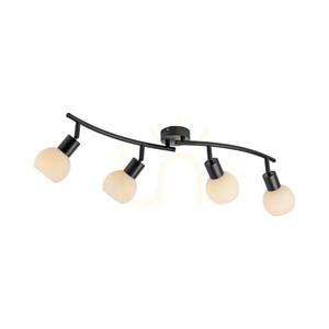 Lampa sufitowa LOKI listwa falista 4xE14 LED w zestawie 3000K czarna białe klosze 12154-18 Just Light small 16