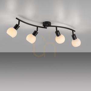 Lampa sufitowa LOKI listwa falista 4xE14 LED w zestawie 3000K czarna białe klosze 12154-18 Just Light small 5