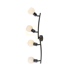 Lampa sufitowa LOKI listwa falista 4xE14 LED w zestawie 3000K czarna białe klosze 12154-18 Just Light small 7