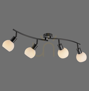 Lampa sufitowa LOKI listwa falista 4xE14 LED w zestawie 3000K czarna białe klosze 12154-18 Just Light small 0