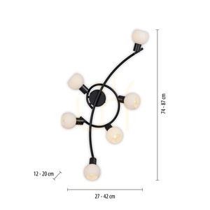 Plafon LOKI 12155-18 Czarny 6xE14 small 8