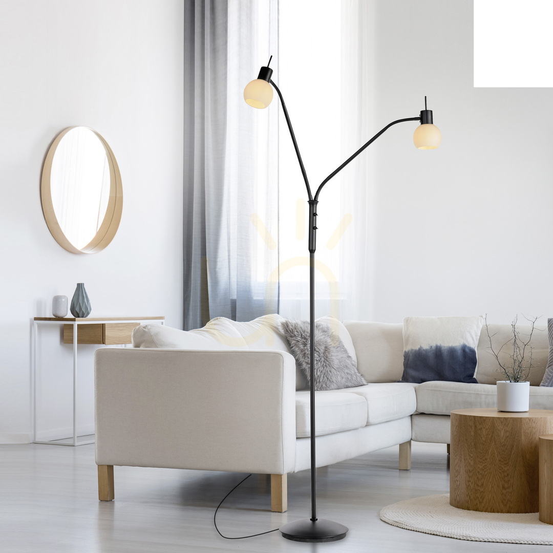 Obejrzyj Lampa Podłogowa LOKI 12158-18 Czarny 2xE14 Lampa Podłogowa LOKI 12158-18 Czarny 2xE14