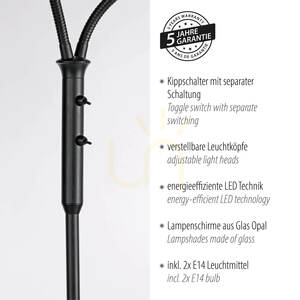 Lampa Podłogowa LOKI 12158-18 Czarny 2xE14 4 Lampa Podłogowa LOKI 12158-18 Czarny 2xE14 small 4