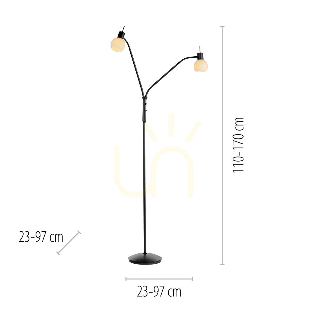 Wyświetl Lampa Podłogowa LOKI 12158-18 Czarny 2xE14 Lampa Podłogowa LOKI 12158-18 Czarny 2xE14