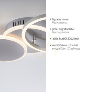 Plafon LED JUST LIGHT SEVENT 14116-55 srebrny, 50 × 33,4 cm small 3