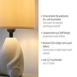 Lampa Stołowa TED 14190-39 Beżowy 1xE27 3 Lampa Stołowa TED 14190-39 Beżowy 1xE27 small 3