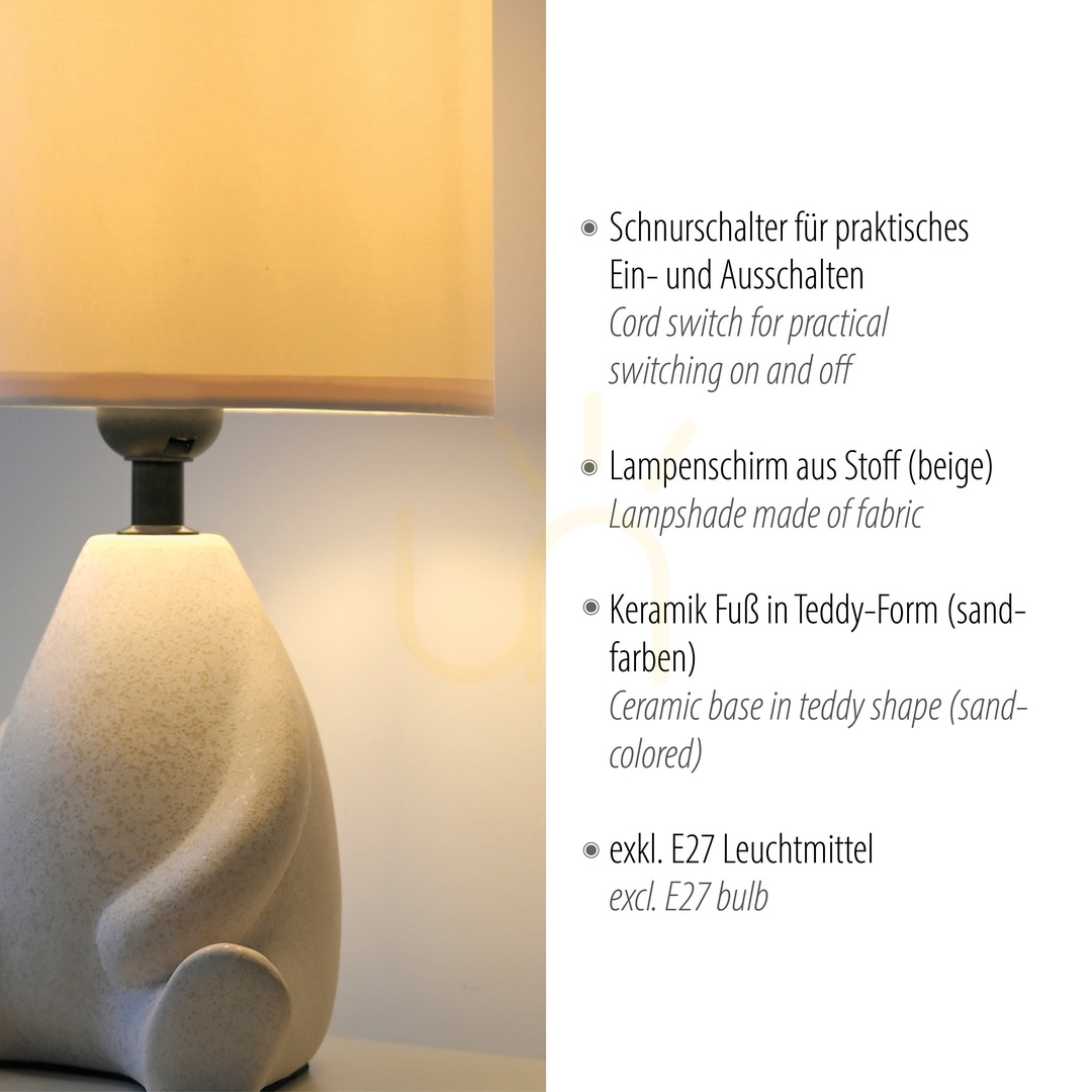 Wyświetl Lampa Stołowa TED 14190-39 Beżowy 1xE27 Lampa Stołowa TED 14190-39 Beżowy 1xE27