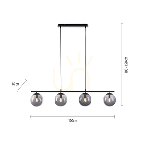 Lampa Wisząca BIG WIDOW 14604-18 Czarny 4xE14 small 7