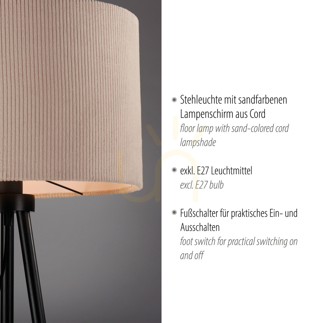 Wyświetl Lampa Podłogowa GREEN DURO 14894-39 Beżowy 1xE27 Lampa Podłogowa GREEN DURO 14894-39 Beżowy 1xE27