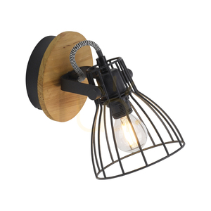 Lampa sufitowa i kinkiet Paul Neuhaus TARO 15117-18, czarny, drewno, 1×E14 small 1