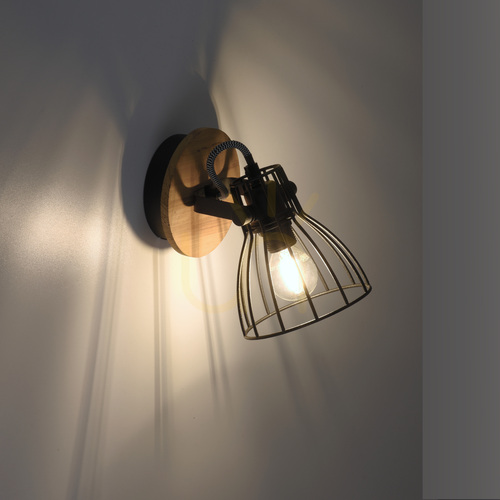 Sprawdź Lampa sufitowa i kinkiet Paul Neuhaus TARO 15117-18, czarny, drewno, 1×E14