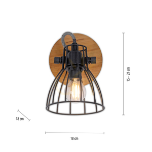 Lampa sufitowa i kinkiet Paul Neuhaus TARO 15117-18, czarny, drewno, 1×E14 small 6