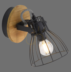 Lampa sufitowa i kinkiet Paul Neuhaus TARO 15117-18, czarny, drewno, 1×E14 small 0