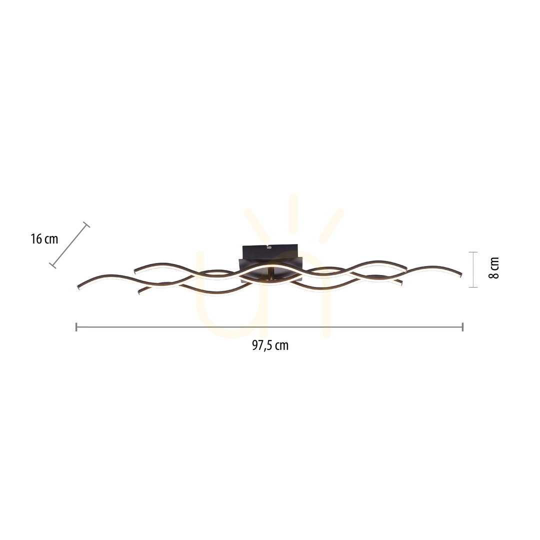 Wyświetl Plafon WAVE 15166-18 Czarny 1xLED Plafon WAVE 15166-18 Czarny 1xLED