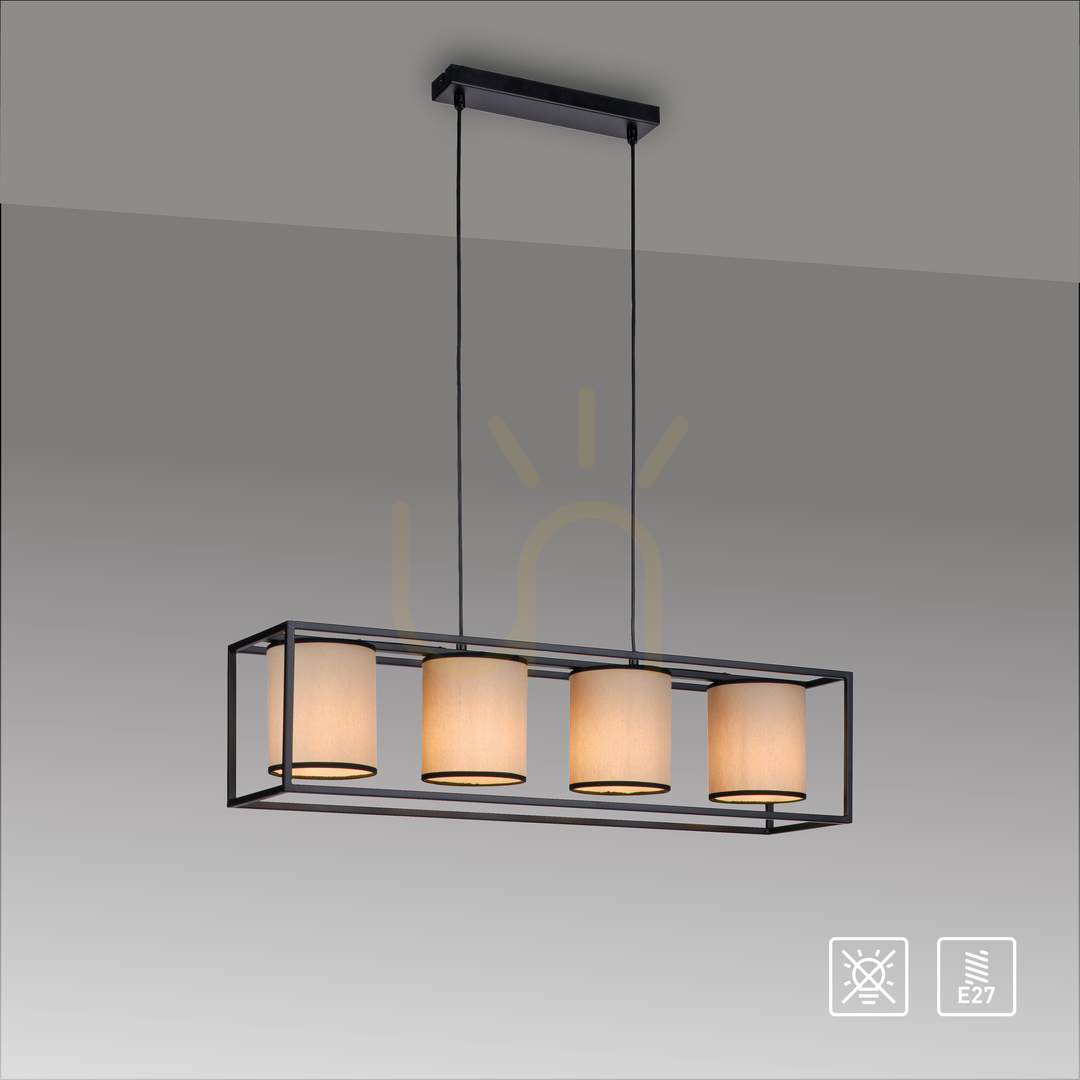 Zobacz Lampa Wisząca RAVEN 15305-18 Beżowy 4xE27 Lampa Wisząca RAVEN 15305-18 Beżowy 4xE27