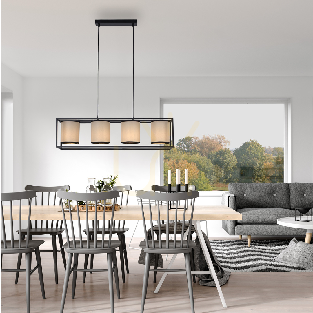 Obejrzyj Lampa Wisząca RAVEN 15305-18 Beżowy 4xE27 Lampa Wisząca RAVEN 15305-18 Beżowy 4xE27