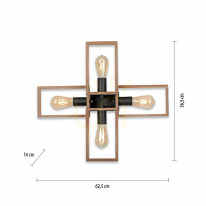 Plafon FRANKY 15656-18 Czarny 4xE27 small 7