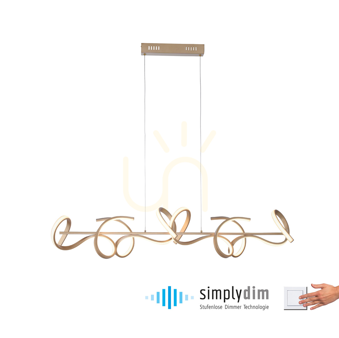Zobacz Lampa Wisząca CURLS 19033-60 Mosiądz 4xLED Lampa Wisząca CURLS 19033-60 Mosiądz 4xLED