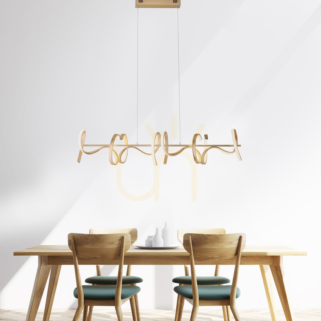 Sprawdź Lampa Wisząca CURLS 19033-60 Mosiądz 4xLED Lampa Wisząca CURLS 19033-60 Mosiądz 4xLED