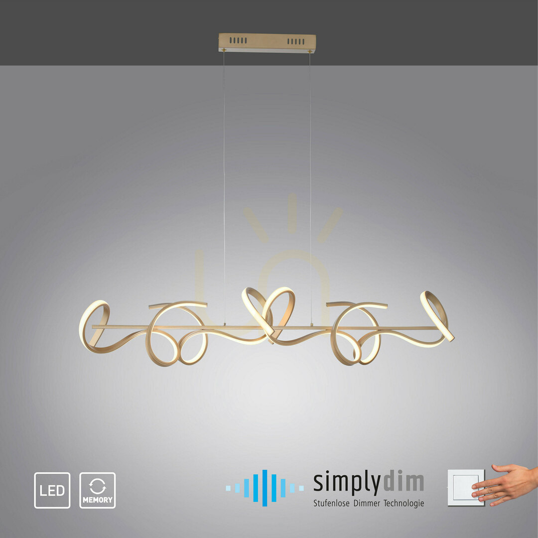 Zobacz Lampa Wisząca CURLS 19033-60 Mosiądz 4xLED Lampa Wisząca CURLS 19033-60 Mosiądz 4xLED