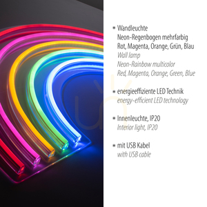 Kinkiet NEON-RAINBOW 85024-70 Wielokolorowy 1xLED 3 Kinkiet NEON-RAINBOW 85024-70 Wielokolorowy 1xLED small 3