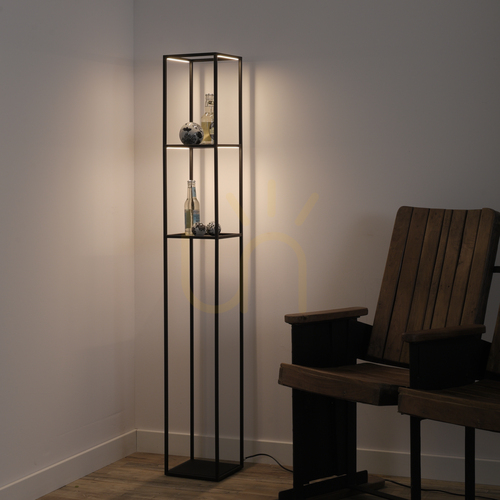 Sprawdź Lampa podłogowa z półkami Paul Neuhaus CONNI 401-18, czarna, 140 cm, 3000 K