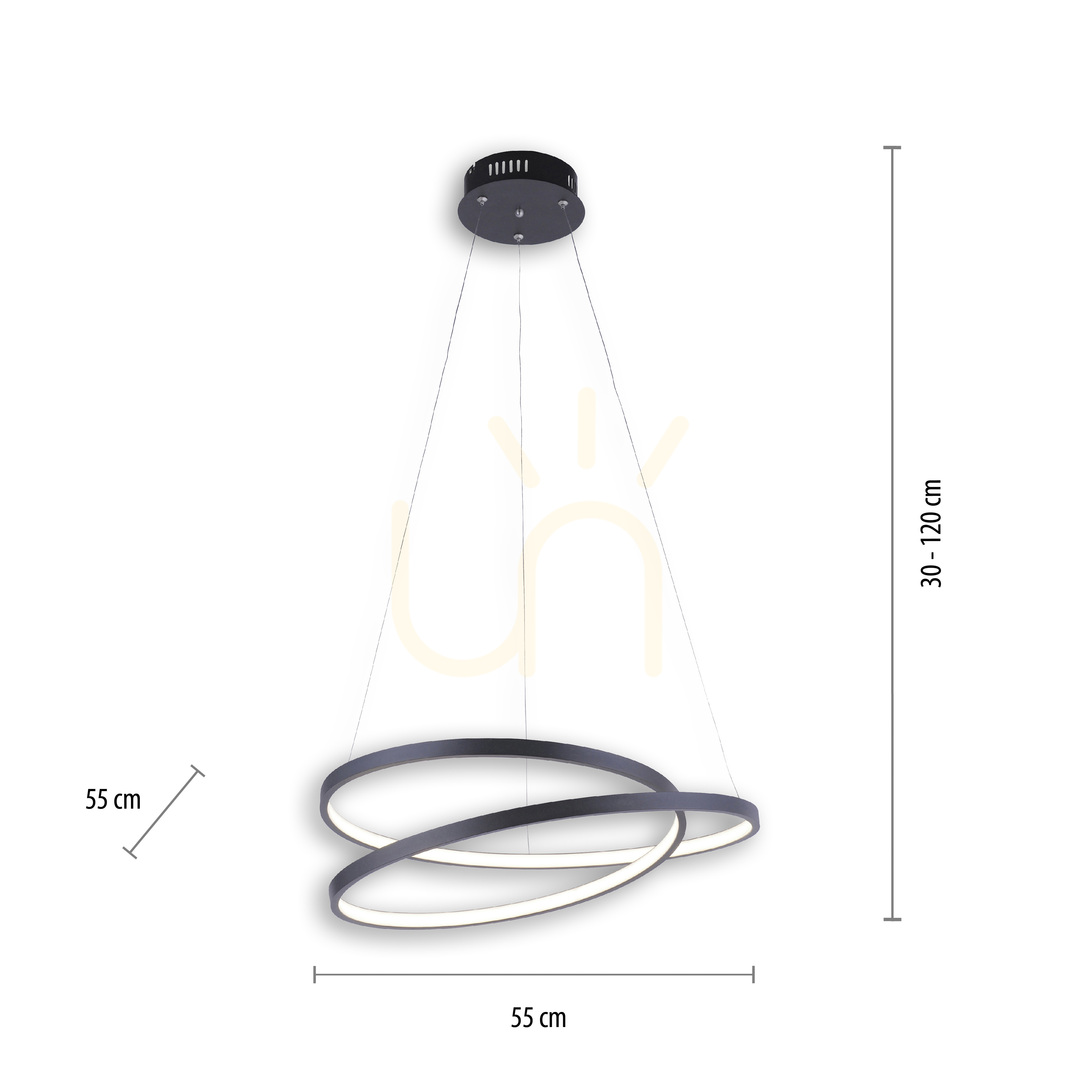 Obejrzyj Lampa Wisząca ROMAN 2472-18 Czarny 1xLED Lampa Wisząca ROMAN 2472-18 Czarny 1xLED